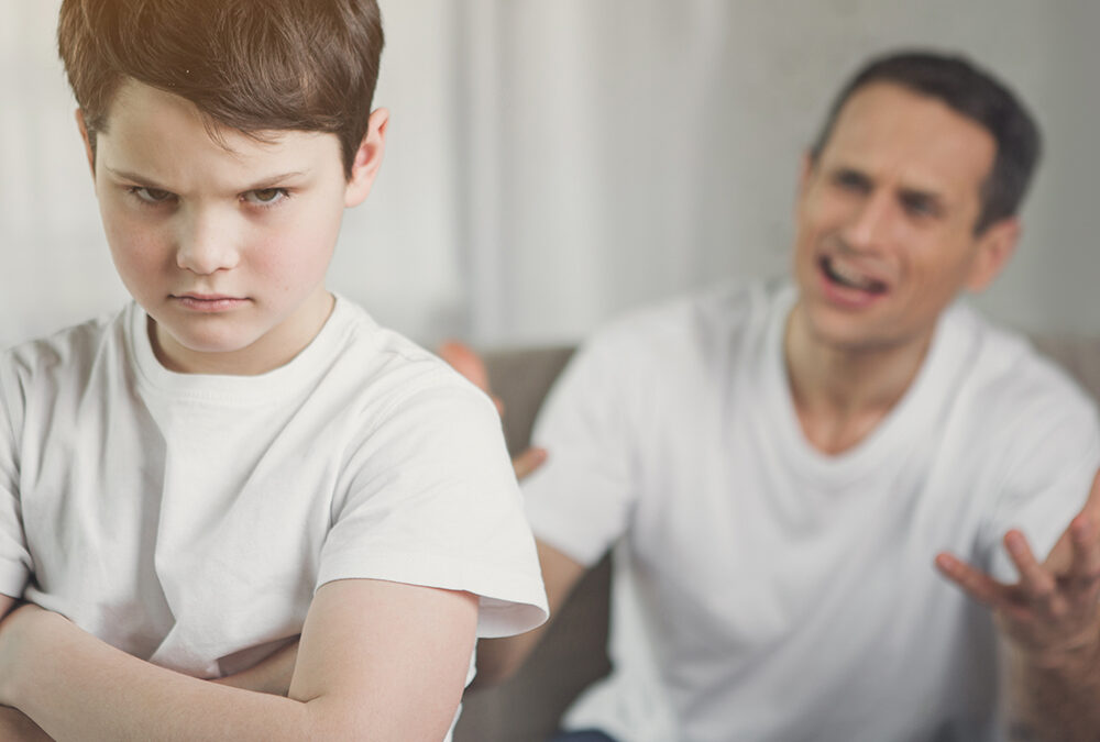 Parent getting angry at son. photo is for Leeza Steindorfs ABCS about parenting.